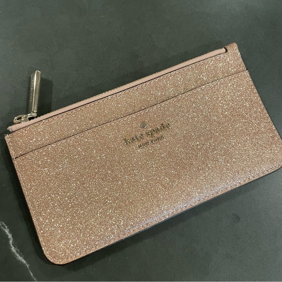 Kate Spade Rose Gold Glitter Wallet - Picture 1 of 8